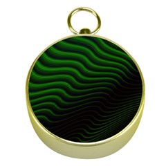 Black And Green Abstract Stripes Gradient Gold Compasses by SpinnyChairDesigns