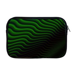 Black And Green Abstract Stripes Gradient Apple Macbook Pro 17  Zipper Case by SpinnyChairDesigns