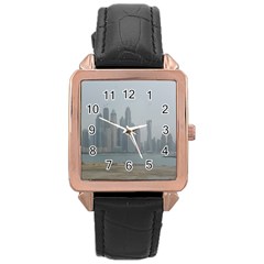 P1020022 Rose Gold Leather Watch  by 45678