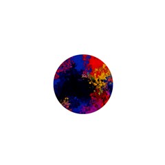 Colorful Paint Splatter Texture Red Black Yellow Blue 1  Mini Buttons by SpinnyChairDesigns