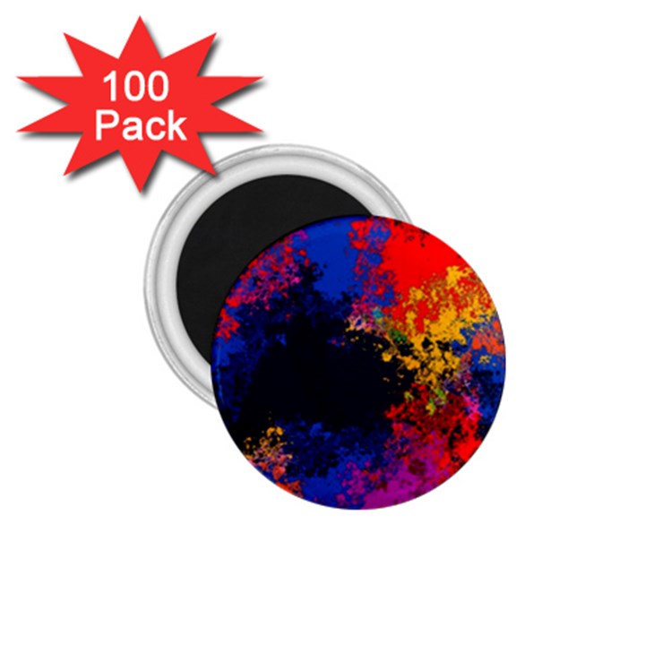 Colorful Paint Splatter Texture Red Black Yellow Blue 1.75  Magnets (100 pack) 