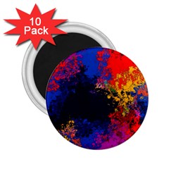 Colorful Paint Splatter Texture Red Black Yellow Blue 2 25  Magnets (10 Pack)  by SpinnyChairDesigns