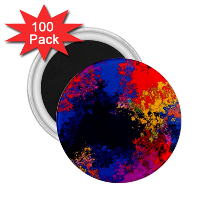 Colorful Paint Splatter Texture Red Black Yellow Blue 2.25  Magnets (100 pack) 