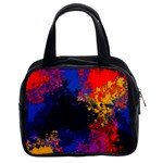 Colorful Paint Splatter Texture Red Black Yellow Blue Classic Handbag (Two Sides) Front