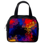 Colorful Paint Splatter Texture Red Black Yellow Blue Classic Handbag (Two Sides) Back