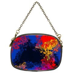 Colorful Paint Splatter Texture Red Black Yellow Blue Chain Purse (one Side) by SpinnyChairDesigns