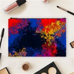 Colorful Paint Splatter Texture Red Black Yellow Blue Cosmetic Bag (Large) Front