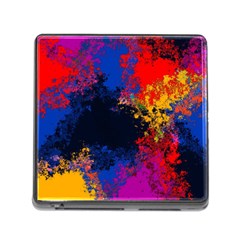 Colorful Paint Splatter Texture Red Black Yellow Blue Memory Card Reader (square 5 Slot) by SpinnyChairDesigns