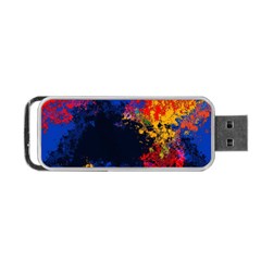 Colorful Paint Splatter Texture Red Black Yellow Blue Portable Usb Flash (two Sides)