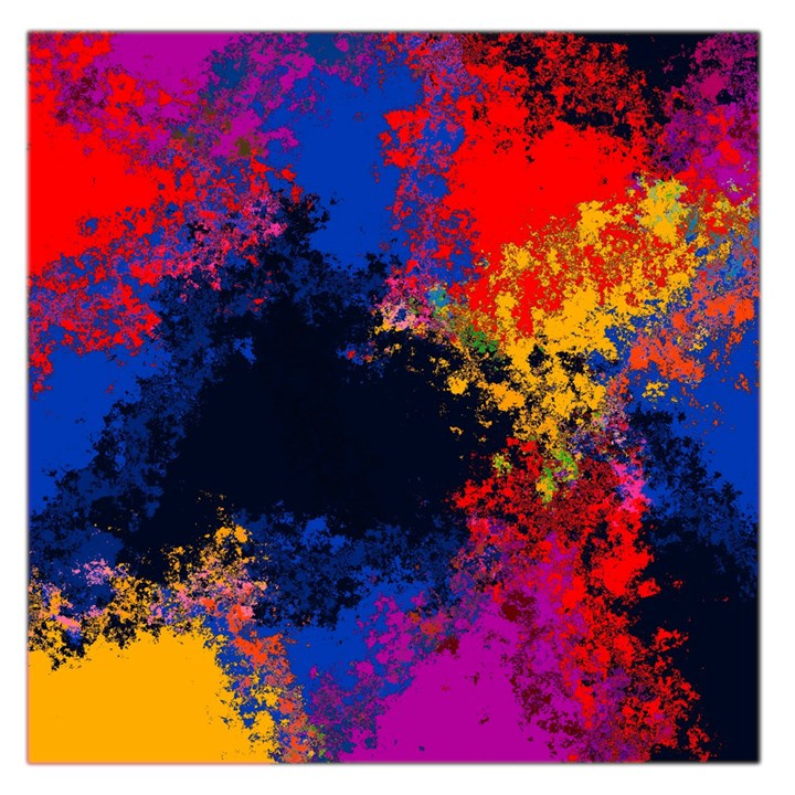 Colorful Paint Splatter Texture Red Black Yellow Blue Large Satin Scarf (Square)