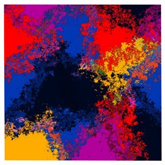 Colorful Paint Splatter Texture Red Black Yellow Blue Wooden Puzzle Square