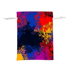 Colorful Paint Splatter Texture Red Black Yellow Blue Lightweight Drawstring Pouch (s) by SpinnyChairDesigns