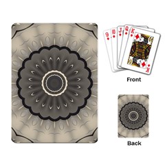 Beige Kaleidoscope Mandala Arabesque Pattern Playing Cards Single Design (rectangle) by SpinnyChairDesigns