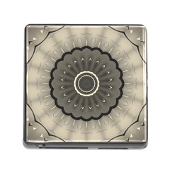 Beige Kaleidoscope Mandala Arabesque Pattern Memory Card Reader (square 5 Slot) by SpinnyChairDesigns