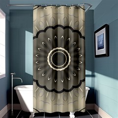 Beige Kaleidoscope Mandala Arabesque Pattern Shower Curtain 36  X 72  (stall)  by SpinnyChairDesigns