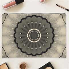 Beige Kaleidoscope Mandala Arabesque Pattern Cosmetic Bag (xxl) by SpinnyChairDesigns