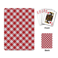 Picnic Gingham Red White Checkered Plaid Pattern Playing Cards Single Design (rectangle) by SpinnyChairDesigns