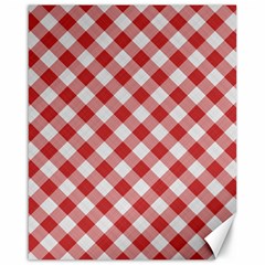 Picnic Gingham Red White Checkered Plaid Pattern Canvas 16  X 20  by SpinnyChairDesigns