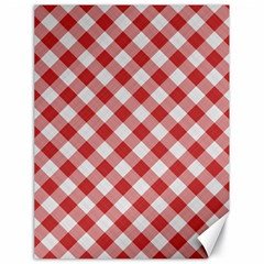 Picnic Gingham Red White Checkered Plaid Pattern Canvas 18  X 24  by SpinnyChairDesigns