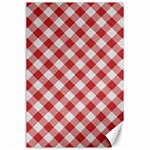 Picnic Gingham Red White Checkered Plaid Pattern Canvas 24  x 36  23.35 x34.74  Canvas - 1