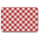 Picnic Gingham Red White Checkered Plaid Pattern Large Doormat  30 x20  Door Mat