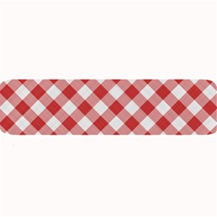 Picnic Gingham Red White Checkered Plaid Pattern Large Bar Mats by SpinnyChairDesigns