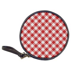 Picnic Gingham Red White Checkered Plaid Pattern Classic 20-cd Wallets by SpinnyChairDesigns