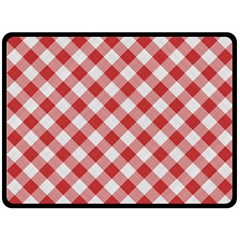 Picnic Gingham Red White Checkered Plaid Pattern Fleece Blanket (large)  by SpinnyChairDesigns