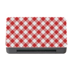 Picnic Gingham Red White Checkered Plaid Pattern Memory Card Reader With Cf by SpinnyChairDesigns