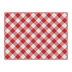 Picnic Gingham Red White Checkered Plaid Pattern Double Sided Flano Blanket (mini)  by SpinnyChairDesigns