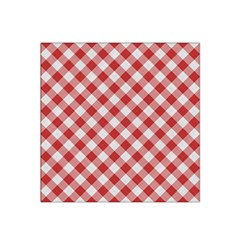 Picnic Gingham Red White Checkered Plaid Pattern Satin Bandana Scarf by SpinnyChairDesigns