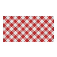 Picnic Gingham Red White Checkered Plaid Pattern Satin Wrap