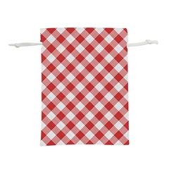 Picnic Gingham Red White Checkered Plaid Pattern Lightweight Drawstring Pouch (s) by SpinnyChairDesigns