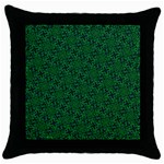 Green Intricate Pattern Throw Pillow Case (Black) Front