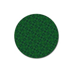 Green Intricate Pattern Magnet 3  (round) by SpinnyChairDesigns