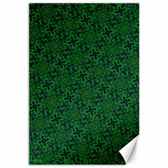 Green Intricate Pattern Canvas 12  X 18  by SpinnyChairDesigns