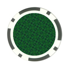 Green Intricate Pattern Poker Chip Card Guard by SpinnyChairDesigns