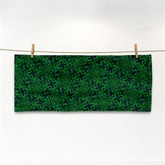 Green Intricate Pattern Hand Towel by SpinnyChairDesigns