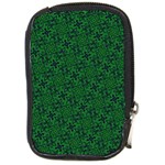 Green Intricate Pattern Compact Camera Leather Case Front