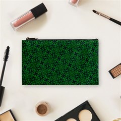 Green Intricate Pattern Cosmetic Bag (small) by SpinnyChairDesigns