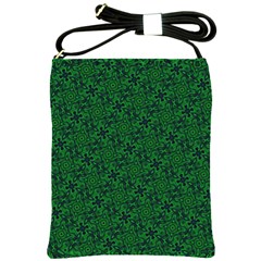 Green Intricate Pattern Shoulder Sling Bag by SpinnyChairDesigns