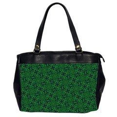 Green Intricate Pattern Oversize Office Handbag (2 Sides) by SpinnyChairDesigns