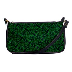 Green Intricate Pattern Shoulder Clutch Bag by SpinnyChairDesigns