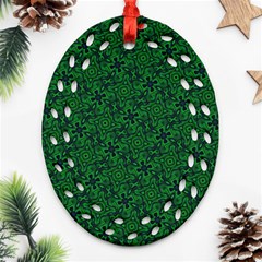 Green Intricate Pattern Ornament (oval Filigree) by SpinnyChairDesigns