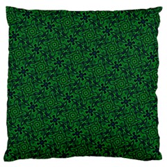 Green Intricate Pattern Large Cushion Case (two Sides) by SpinnyChairDesigns