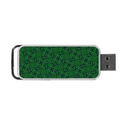 Green Intricate Pattern Portable Usb Flash (two Sides) by SpinnyChairDesigns