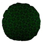 Green Intricate Pattern Large 18  Premium Round Cushions Back