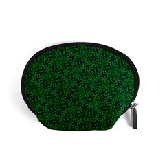 Green Intricate Pattern Accessory Pouch (small) by SpinnyChairDesigns