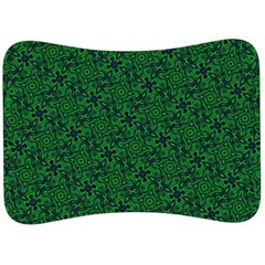 Green Intricate Pattern Velour Seat Head Rest Cushion by SpinnyChairDesigns