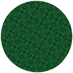 Green Intricate Pattern Wooden Puzzle Round by SpinnyChairDesigns